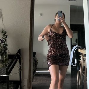 Meshki Sequin Chocolate Minidress